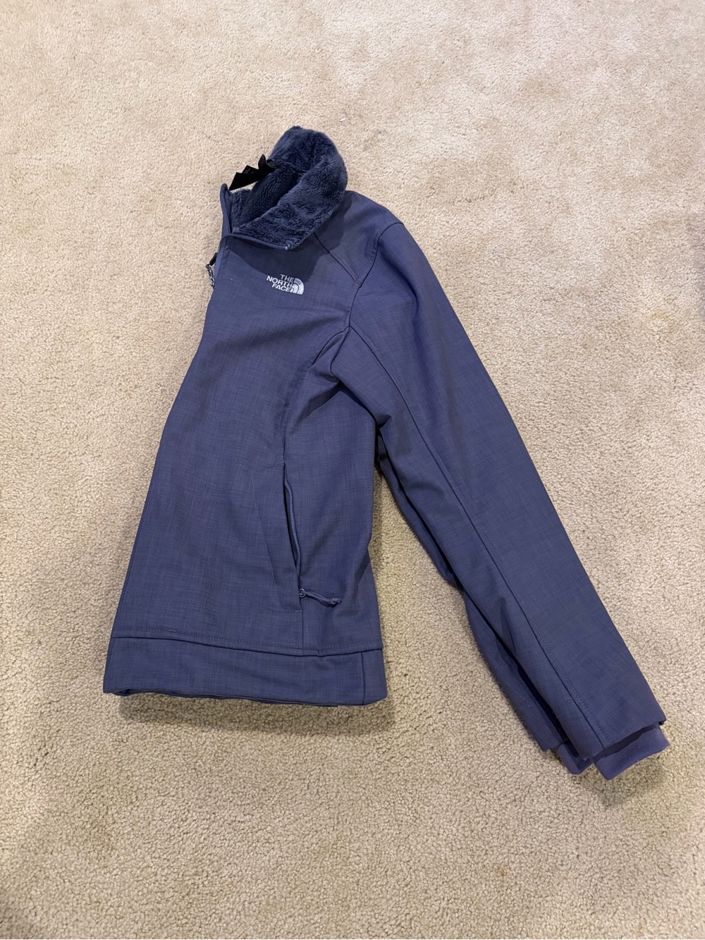North Face Women’s Purple Fleece Lined Softshell Jacket Small Winter Ski - Picture 10 of 14